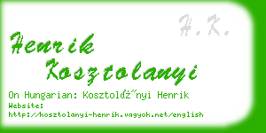 henrik kosztolanyi business card